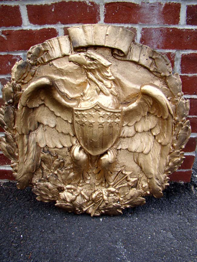 A cast plaster Eagle plaque, probably 19th century